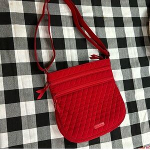 Vera Bradley Triple Zip Hipster Crossbody Handbag, Red